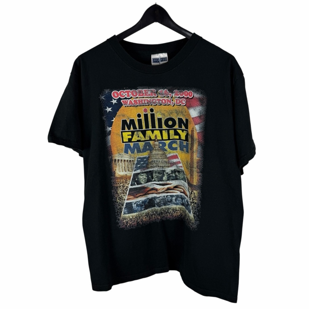 Vintage 2000 Million Man March Black History Double Sided Rap Shirt Size L